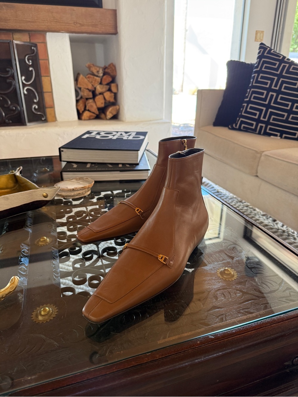 Men's Brown Leather Ankle Boots - Sleek Zip Dress Boots